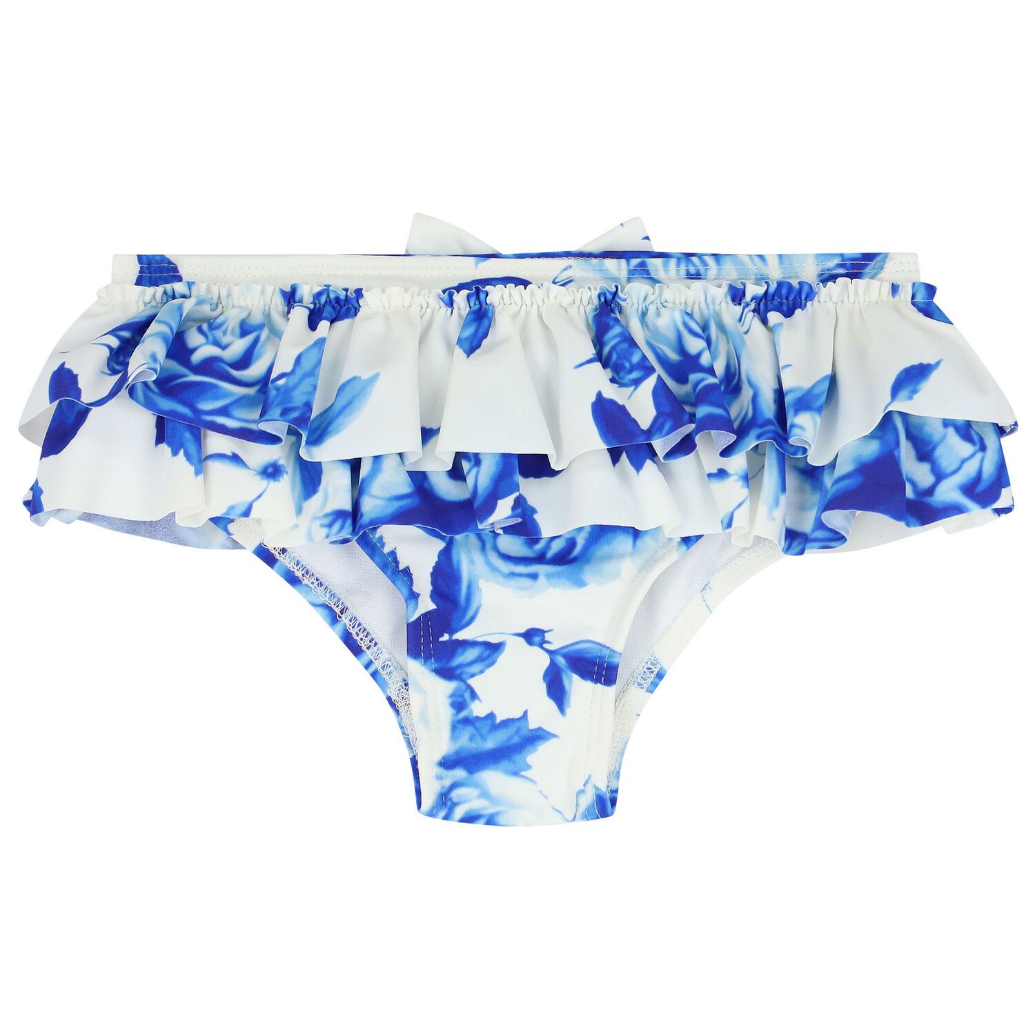 Girls White & Blue Floral Bikini, 2, hi-res image number null