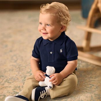 Baby Navy Logo Polo Shirt Gift Set