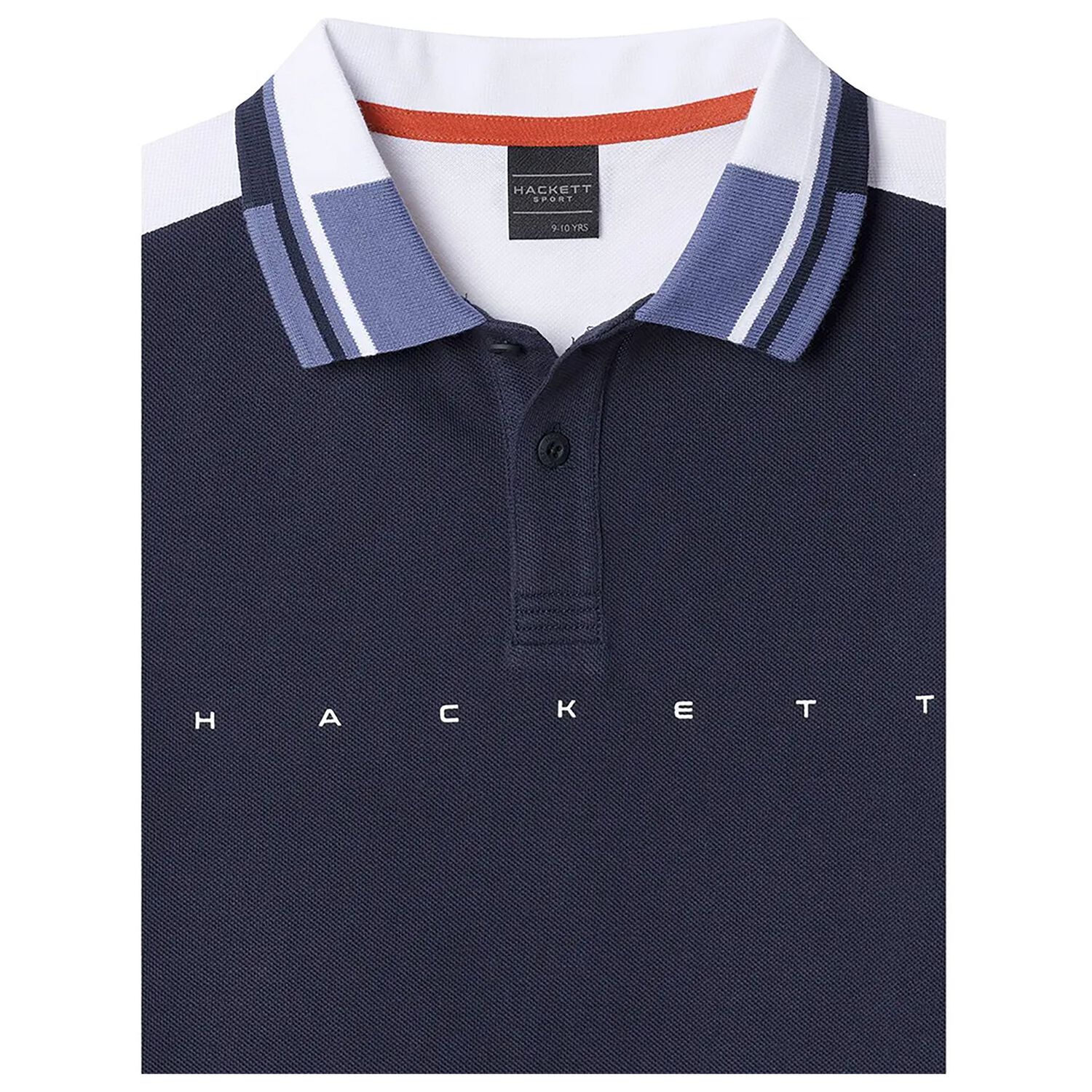 Boys Navy Blue & White Logo Polo Shirt, 1, hi-res