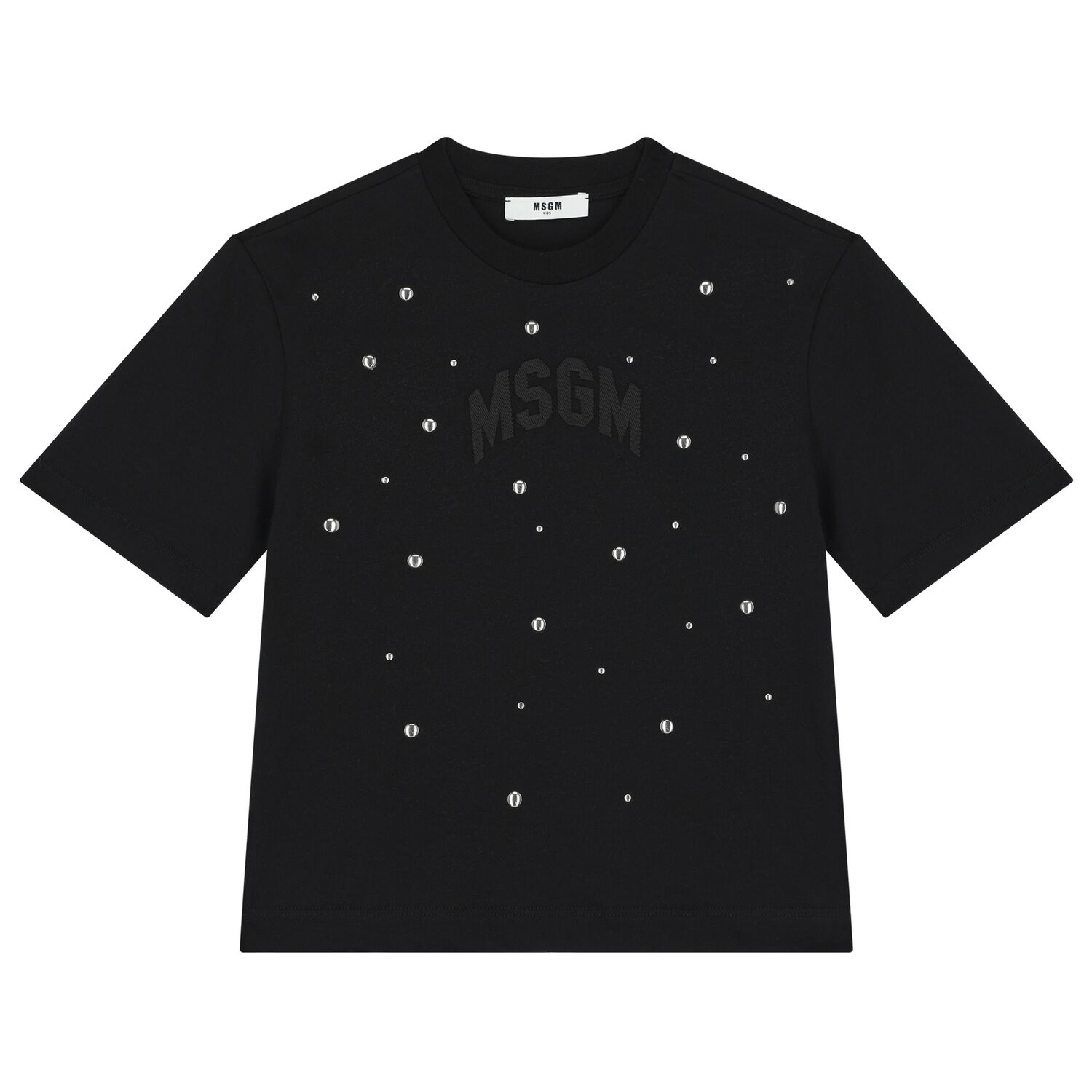 Girls Black Logo T-Shirt, 1, hi-res