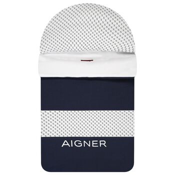 Baby Boys Navy Blue & White Logo Nest