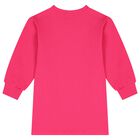 Girls Pink Teddy Bear Logo Dress, 2, hi-res