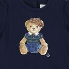 Baby Girls Navy Blue Teddy Bear Tracksuit, 1, hi-res
