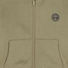 Boys Beige Logo Hooded Zip Up Top , 1, hi-res