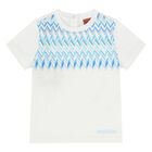 Younger Boys White & Blue Zig Zag T-Shirt, 1, hi-res