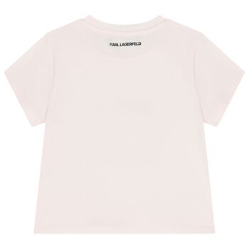 تيشيرت بالشعار باللون الوردي للبنات