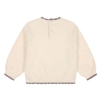 Younger Girls Beige Teddy Bear Jumper