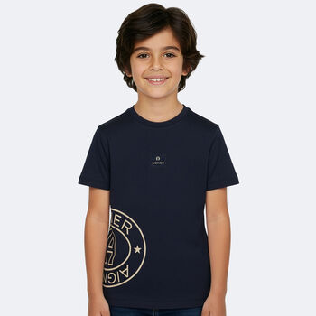 Boys Navy Blue Logo T-Shirt