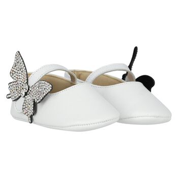 Baby Girls White Butterfly Shoes