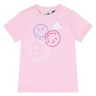Younger Girls Pink & Black Smiley Logo Shorts Set, 2, hi-res