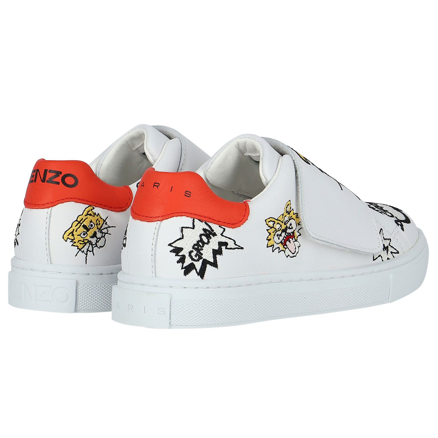 Ivory Tiger Logo Trainers, 1, hi-res image number null