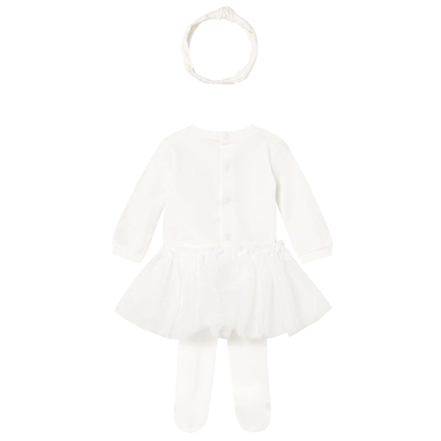Baby Girls White 3 Piece Bodysuit & Tutu Set, 3, hi-res image number null