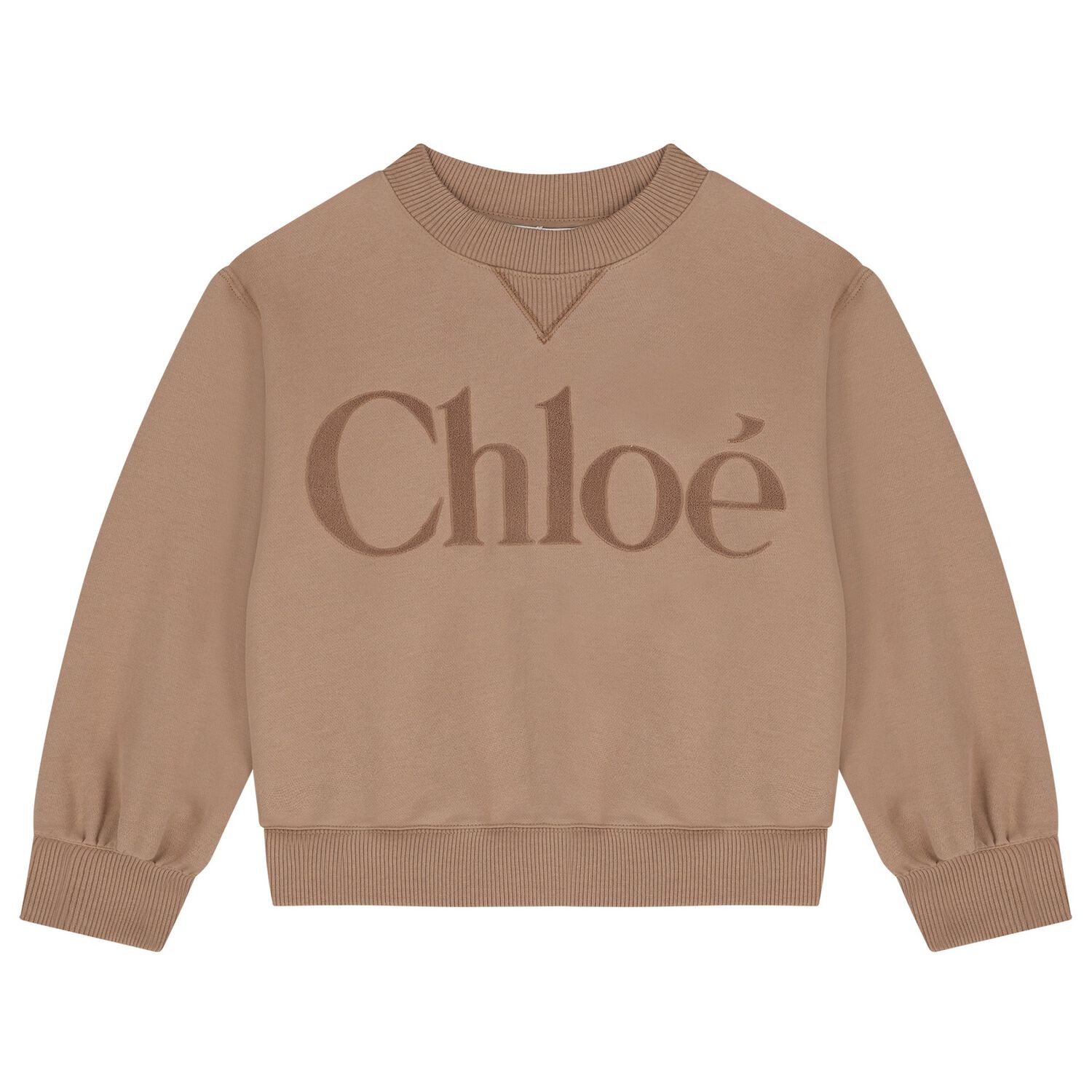 Girls Beige Logo Sweatshirt, 1, hi-res image number null