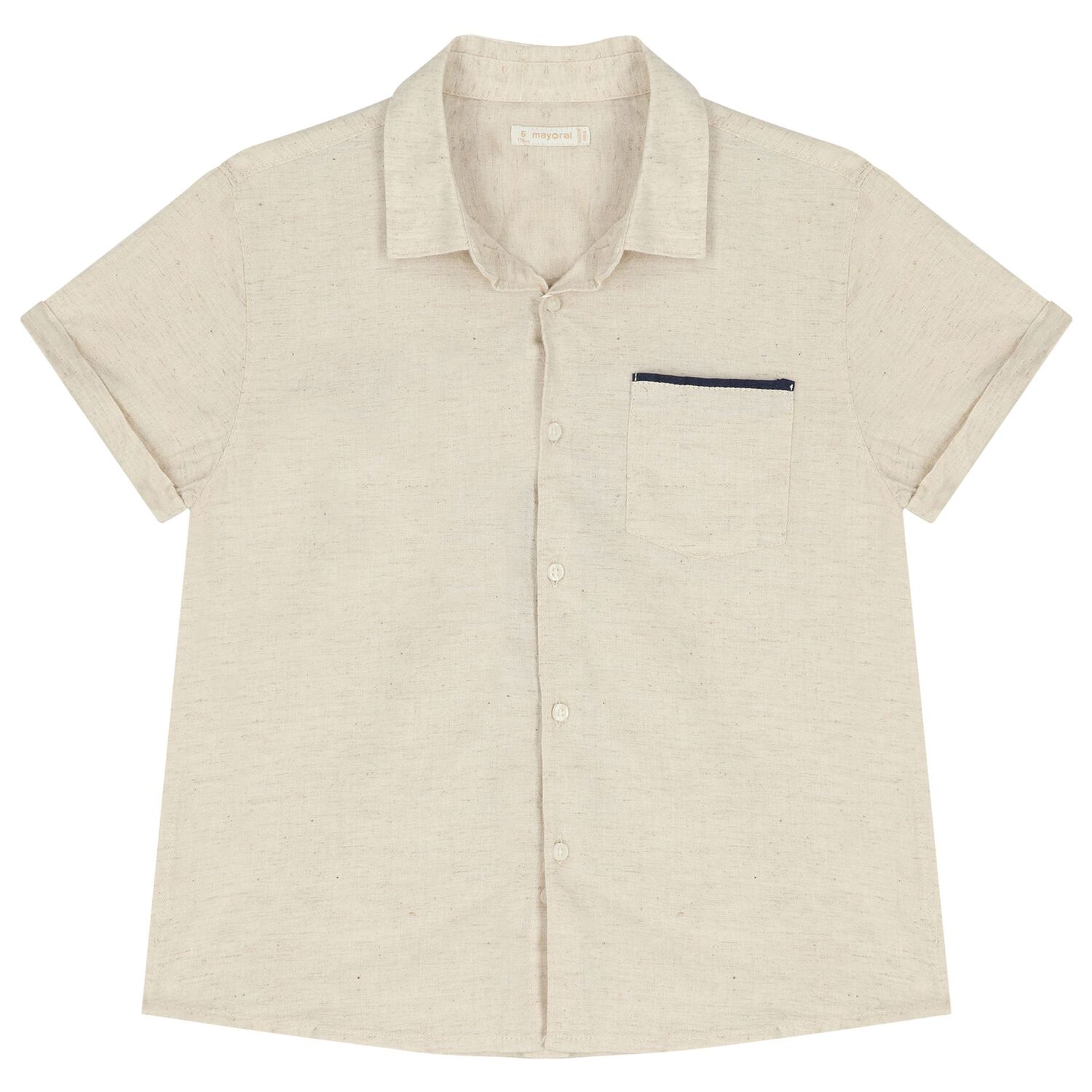 Boys Beige & Navy Blue Striped Shorts Set, 3, hi-res