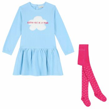 Girls Blue Logo Dress