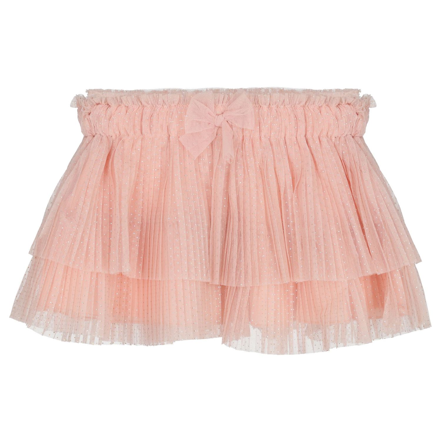 Younger Girls Pink Pleated Tulle Skirt, 1, hi-res