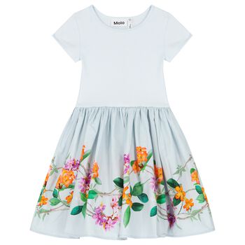 Girls Blue Floral Dress