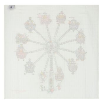 Ivory Ferris Wheel Swaddle Blanket
