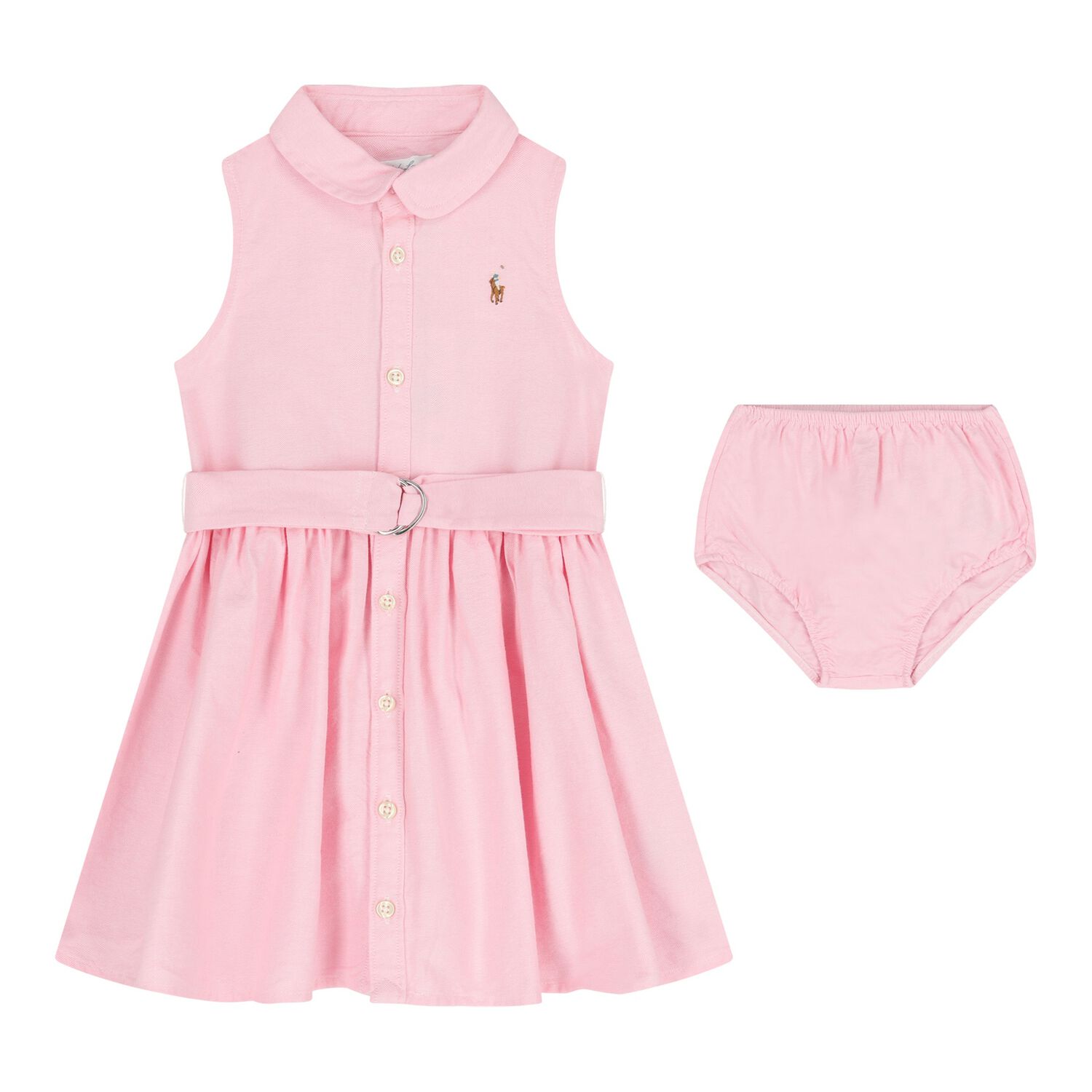 Baby Girls Pink Logo Dress, 1, hi-res