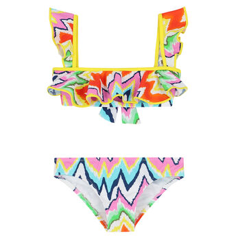 Girls Multi-Colored Zigzag Bikini