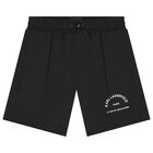 Boys Black Logo Swim Shorts, 1, hi-res