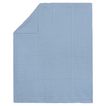 Baby Boys Blue Cable Knit Blanket