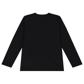 توب بنات بأكمام بشعار تيدي بير باللون الأسود