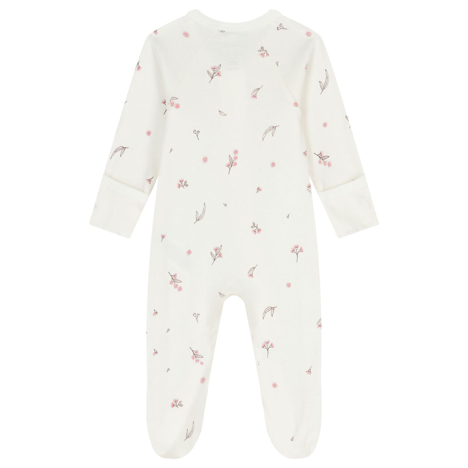 Baby Girls White & Pink Babygrows ( 2 Pack ), 1, hi-res image number null