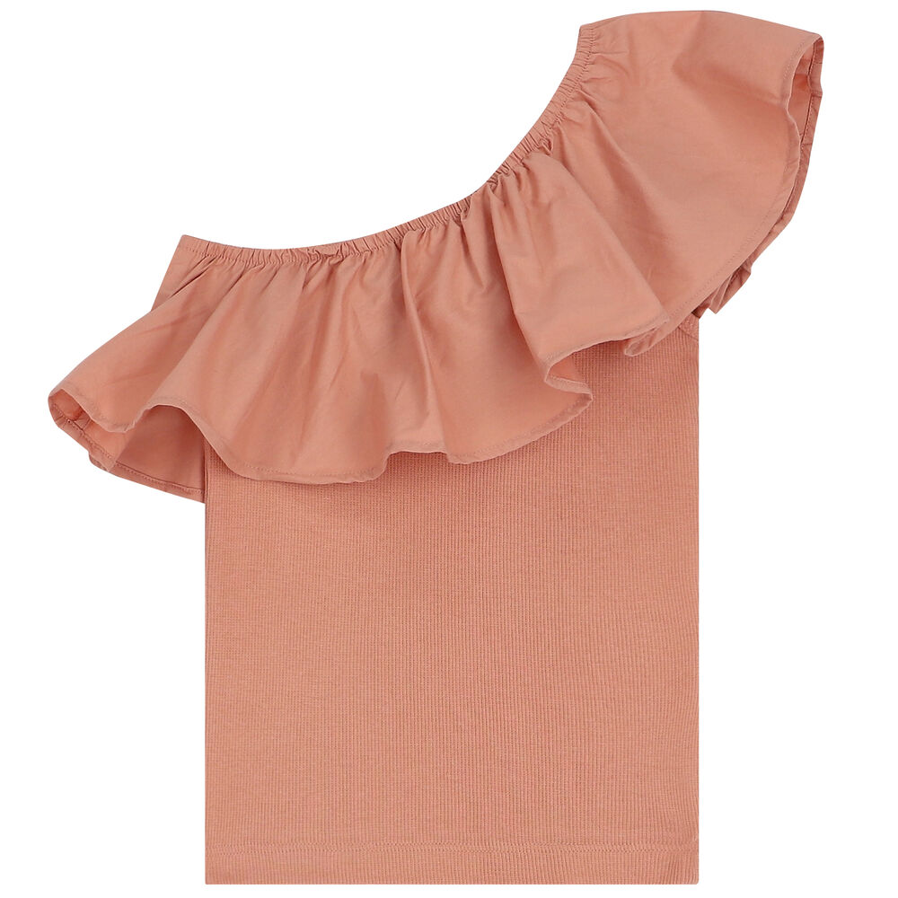 MOLO Girls Beige Ruffle Top | Junior Couture USA