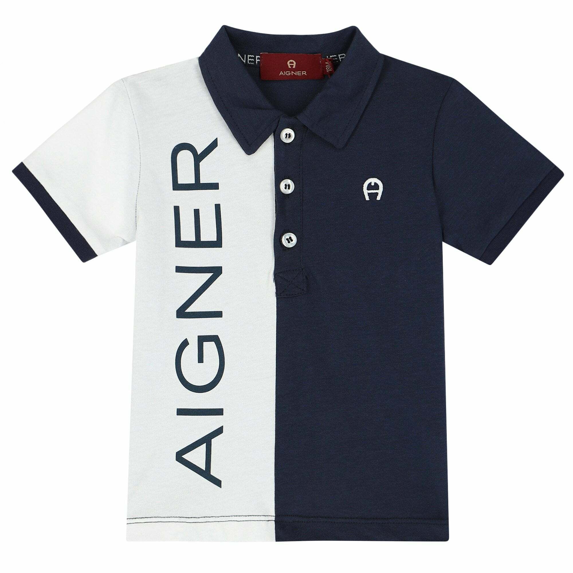 Aigner Younger Boys White and Navy Blue