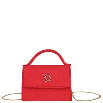 Girls Red Jacquard Logo Handbag ( 13cm )