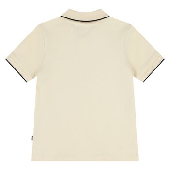 Younger Boys Ivory Logo Polo Shirt