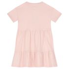 Girls Pink Logo Dress, 1, hi-res