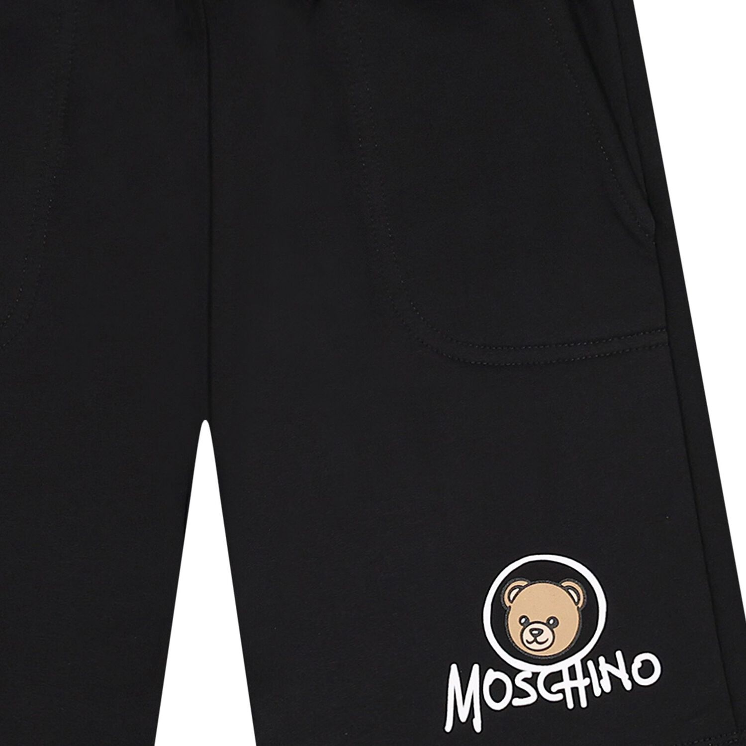 Boys Black Logo Shorts, 1, hi-res