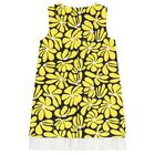 Girls Yellow & Navy Blue Floral Canvas Dress, 2, hi-res