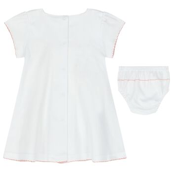 Baby Girls White & Pink Swan Dress Set