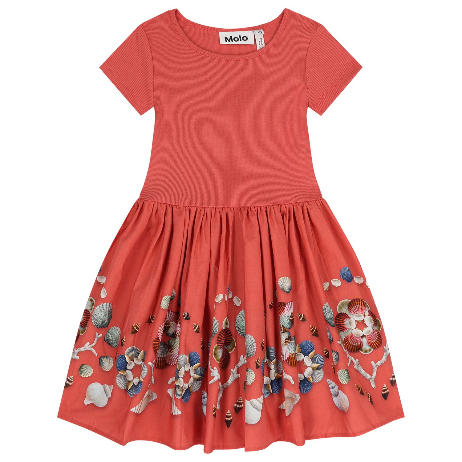 Girls Pink Shell Dress, 2, hi-res