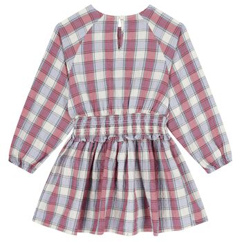 Girls Pink & Blue Check Dress