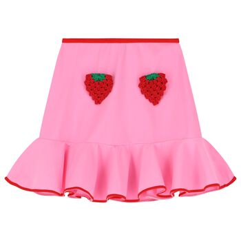 Girls Pink Strawberry Skirt