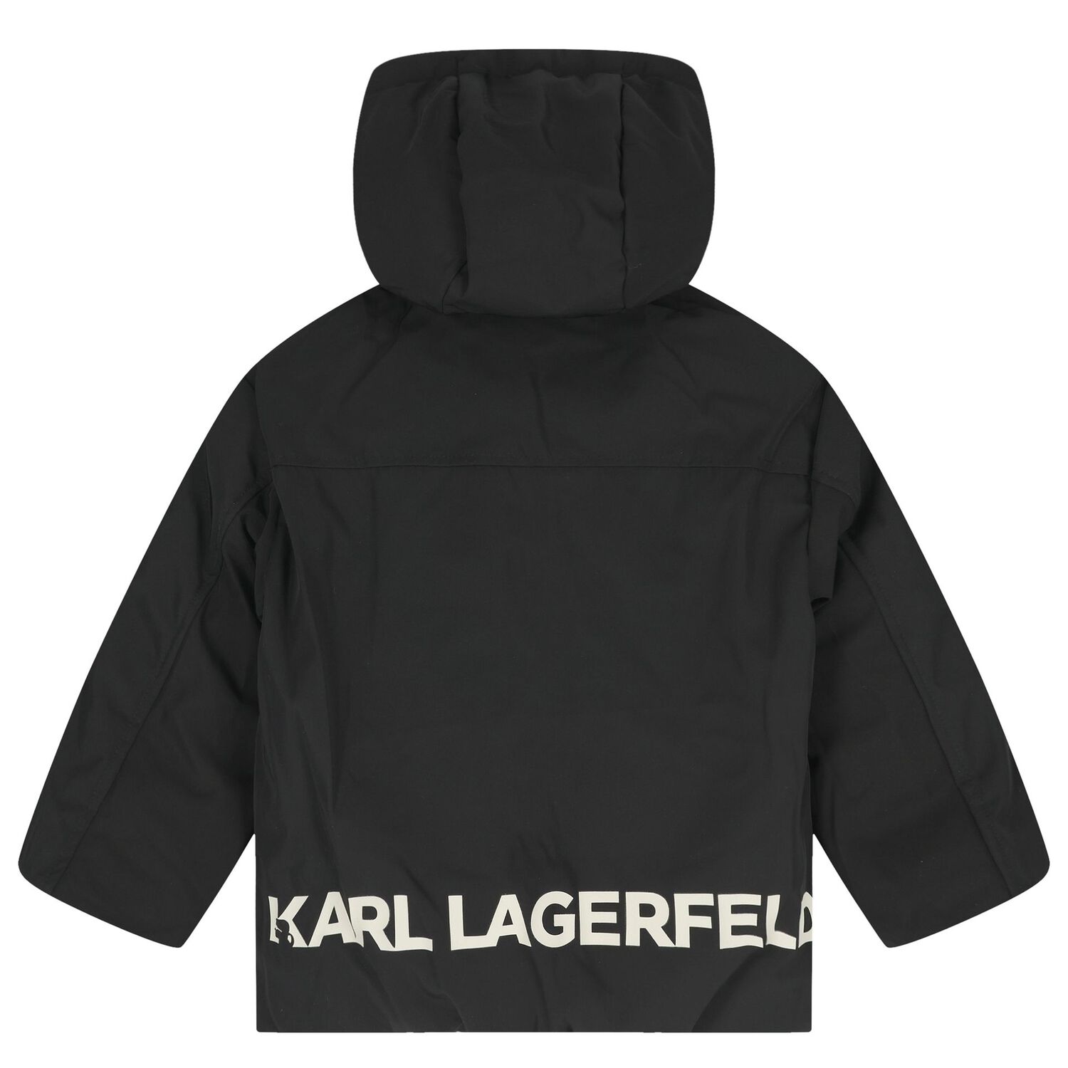 Boys Beige & Black Logo Reversible Puffer Jacket, 1, hi-res