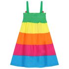 فستان بنات مزين بالزهور متعدد الألوان , 1, hi-res