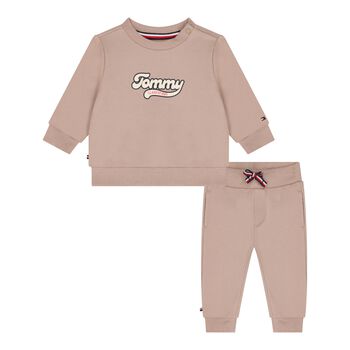 Baby Boys Beige Logo Tracksuit