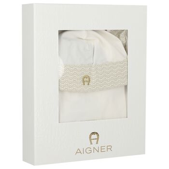 Ivory & Gold Logo Babygrow Gift Set 