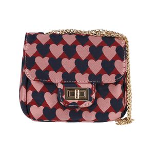 Girls Navy & Pink Heart Handbag
