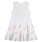 Girls White Floral Dress, 1, hi-res