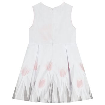 Girls White Floral Dress