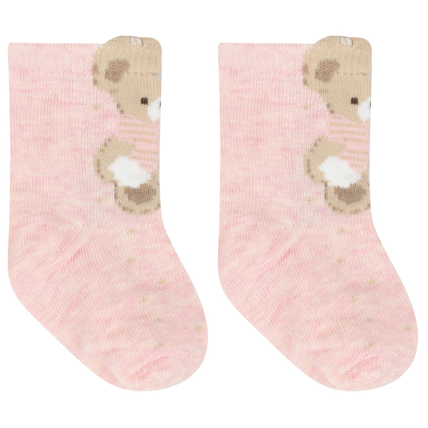 Baby Girls Ivory & Pink Socks ( 4 Pack ) , 1, hi-res