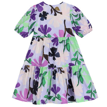 Girls Purple Floral Dress