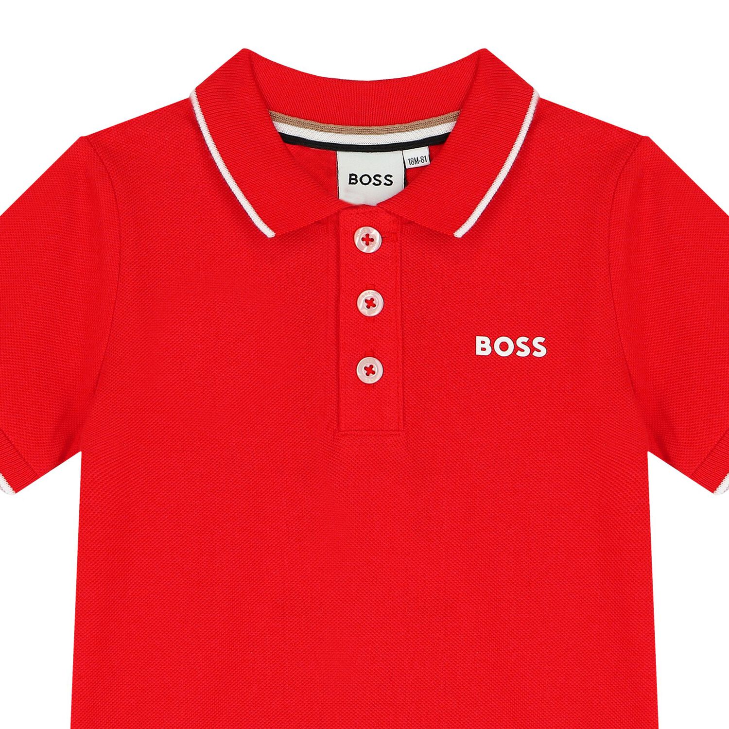 Younger Boys Red Logo Polo Shirt, 5, hi-res image number null