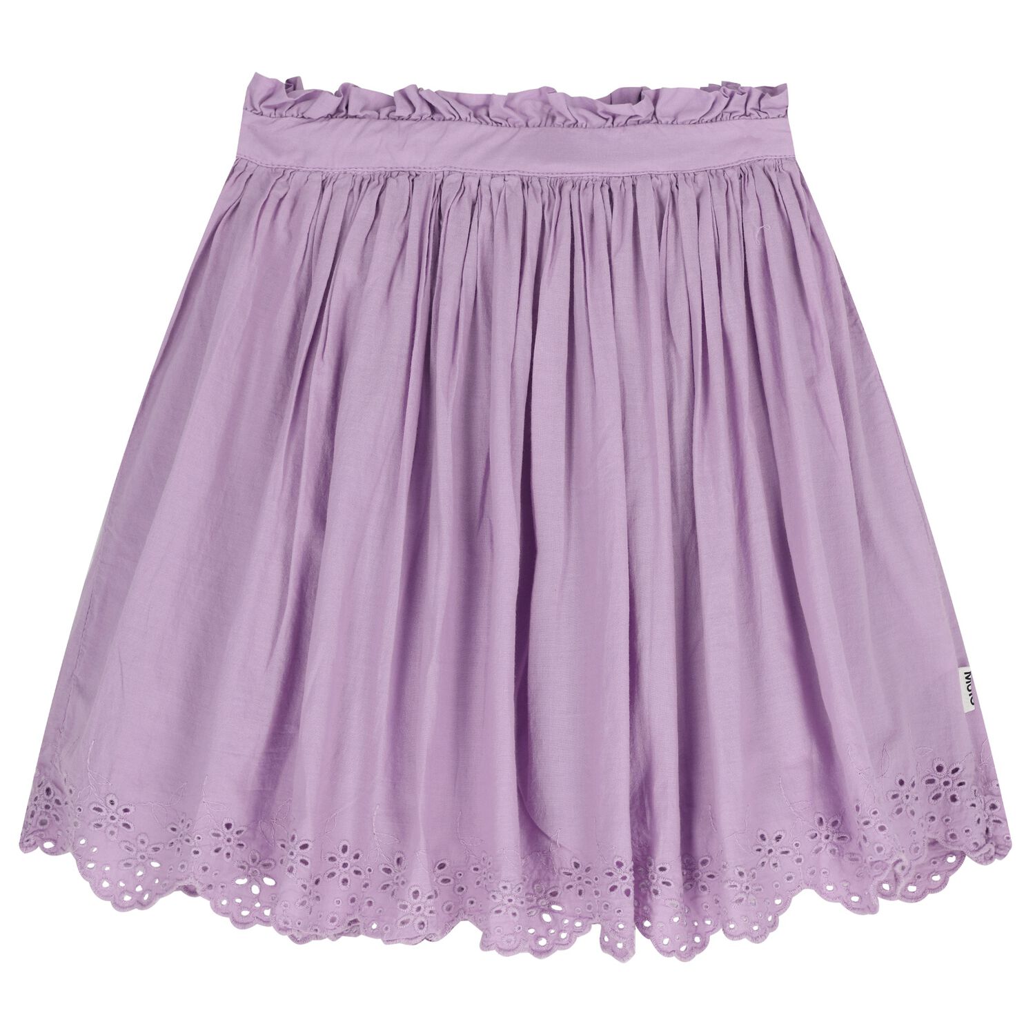 Girls Purple Broderie Anglaise Skirt, 2, hi-res